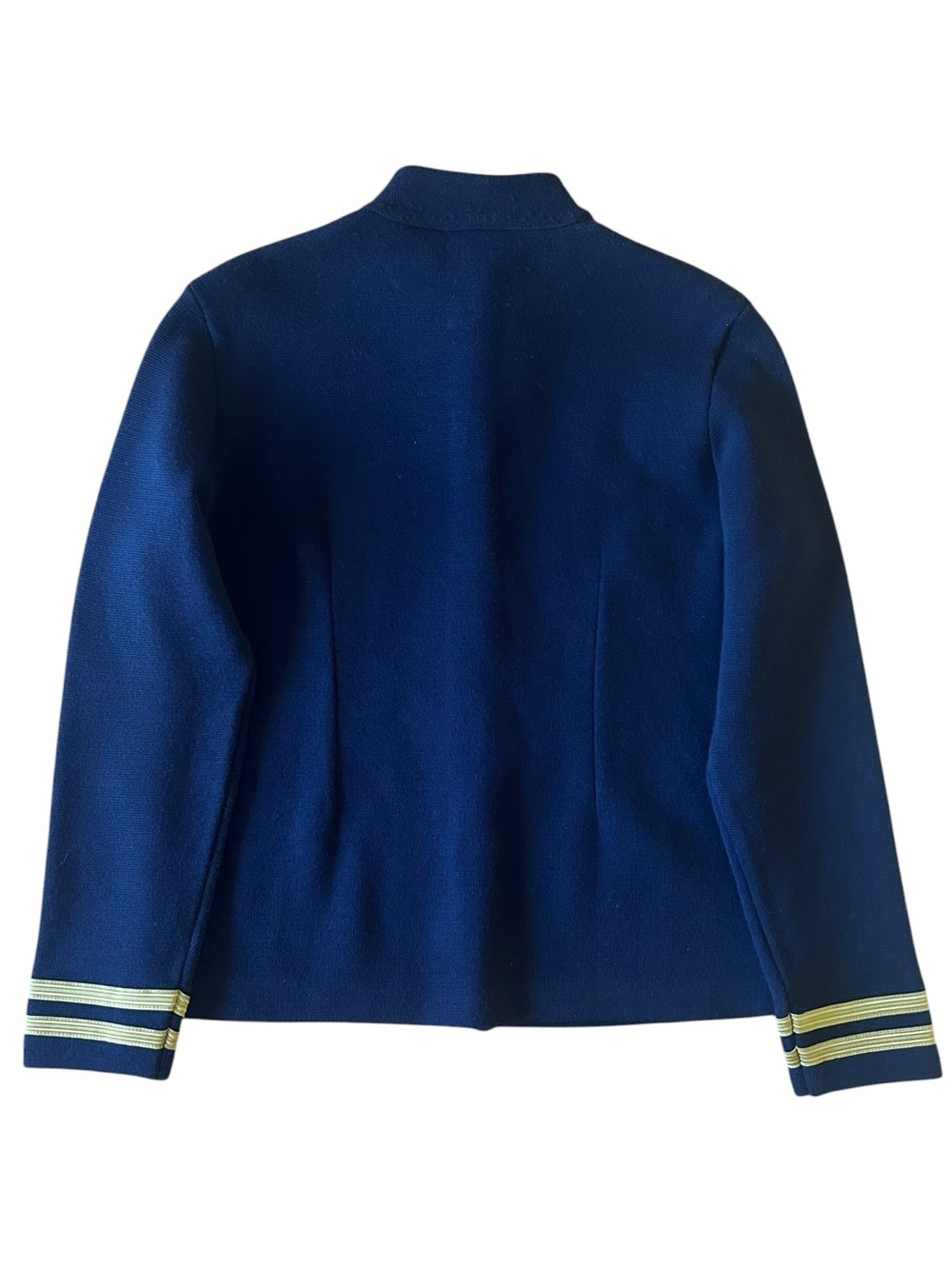 ⭐️NEW Vintage Ralph Lauren Navy Blue Merino Wool Military Sweater Jacket Size L - Picture 2 of 7